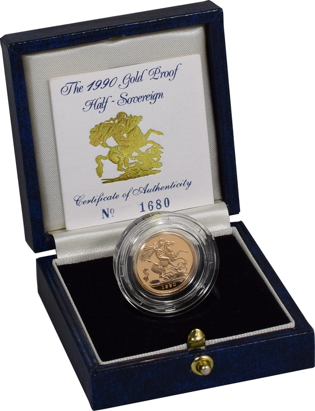 1990 Proof Gold Half Sovereign Boxed