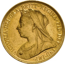 1896 Gold Sovereign - Victoria Old Head - M