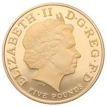 2011 Proof Gold £5 Coin Quintuple Sovereign Countdown to London Olympics Cycling