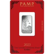 2023 PAMP 10 Gram Silver Year of the Rabbit Bar Minted