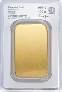 100g Gold Bar Heraeus Minted