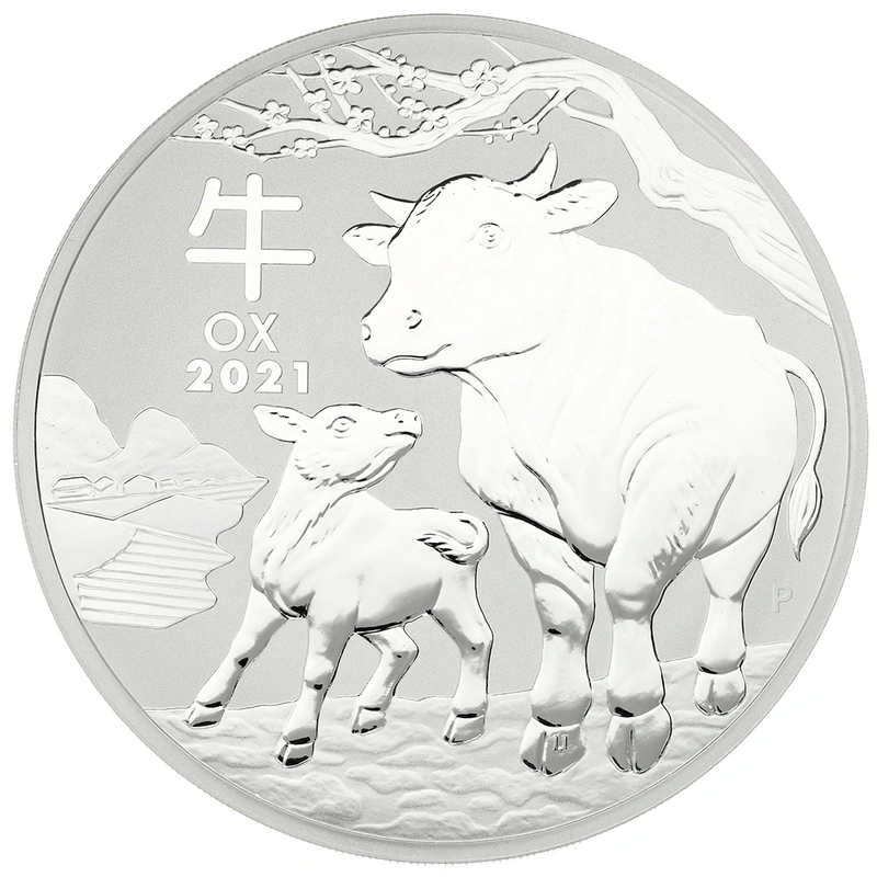 2021 Year of the Ox Silver Coin 1kg Perth Mint Australian Lunar Series