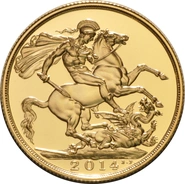 2014 £2 Coin Gold Double Sovereign Brilliant Uncirculated