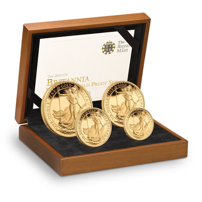 2012 Proof Britannia Gold 4-Coin Boxed Set