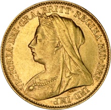 1896 Gold Half Sovereign - Victoria Old Head - London