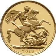 2015 Proof Gold Sovereign Coin Elizabeth II Fifth Head