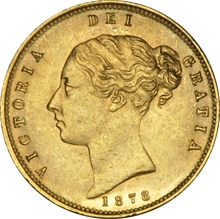 1878 Gold Half Sovereign Queen Victoria Young Head Shield Back NGC MS61