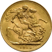 1914 Gold Sovereign Coin George V Perth