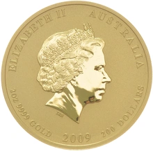 2009 Year of the Ox Gold Coin 2oz Perth Mint Australian Lunar Series