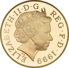 1999 2000 Proof Gold £5 Coin Quintuple Sovereign Millennium