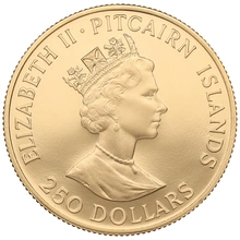 1988 Pitcairn Islands $250 150th Anniversary of the Constitution Gold Proof Coin Boxed