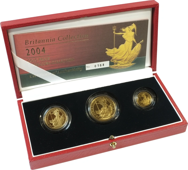 2004 Proof Gold Britannia 3 Coin Set Boxed
