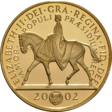 2002 Proof Gold Crown £5 Coin Golden Jubilee Boxed
