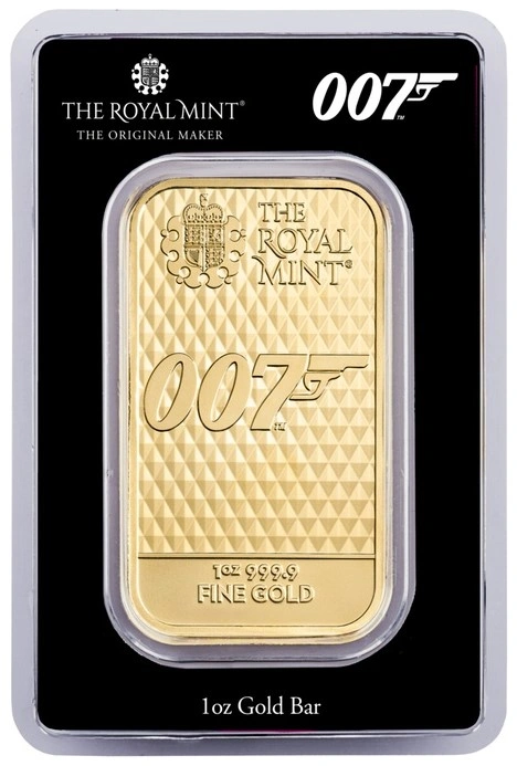 1oz Gold Bar James Bond 007 Diamonds Are Forever