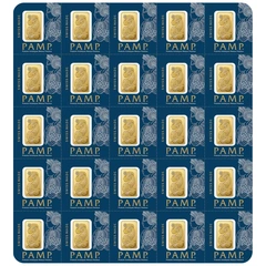 25 x 1g Gold Bar PAMP Lady Fortuna Multigram Minted