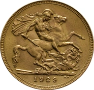 1929 Gold Sovereign Coin George V SA