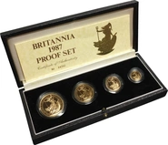 1987 Proof Gold Britannia 4 Coin Set Boxed