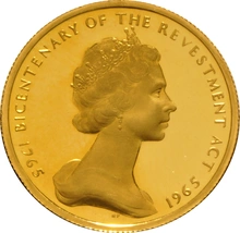 1965 Isle of Man Half Sovereign Gold Coin 23.5ct Bicentenary of the Revestment Act