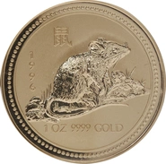 1996 Year of the Rat Gold Coin 1oz Perth Mint Australian Lunar Series