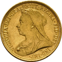 1894 Gold Sovereign Coin Queen Victoria Old Head Sydney