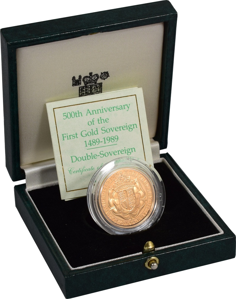 1989 Two Pound Proof Double Sovereign Gold Coin: 500th Anniversary