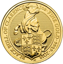 2018 1oz Black Bull of Clarence Gold Coin Queen's Beasts