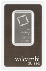 1oz Platinum Bar Valcambi