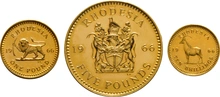 1966 Rhodesia Gold 3 coin set Boxed