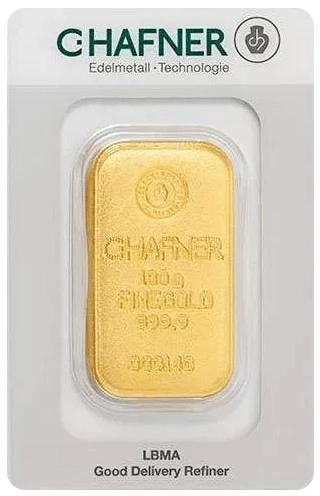100g Gold Bar C. Hafner Cast