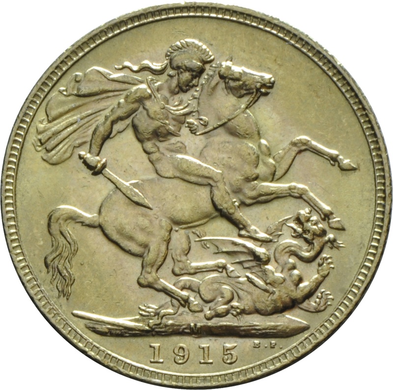 1915 Gold Sovereign - King George V - M