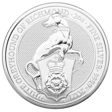 2021 2oz White Greyhound of Richmond Silver Coin Queen's Beasts