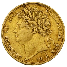 1821 Gold Sovereign George IV Laureate Head