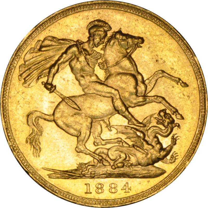 1884 Gold Sovereign Coin Queen Victoria Young Head Melbourne NGC MS61+