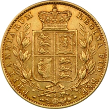 1879 Gold Sovereign Coin Queen Victoria Young Head Shield Back Sydney