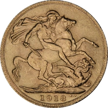 1918 Gold Sovereign Coin George V Canada NGC MS62