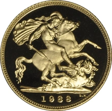 1988 Proof Gold Half Sovereign Elizabeth II Third Head