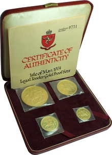 1974  Isle of Man Gold Proof Sovereign Four Coin Set