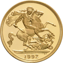 1992 Proof £2 Gold Coin Double Sovereign Boxed