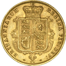 1878 Gold Half Sovereign Queen Victoria Young Head Shield Back NGC MS61