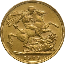 1909 Gold Sovereign Coin Edward VII