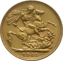 1901 Gold Sovereign - Victoria Old Head - S
