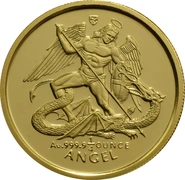 1994 Piedfort 1/4 (1/2oz) Isle of Man Angel Gold Coin