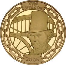 2006 Proof £2 Gold Coin Brunel The Man Boxed