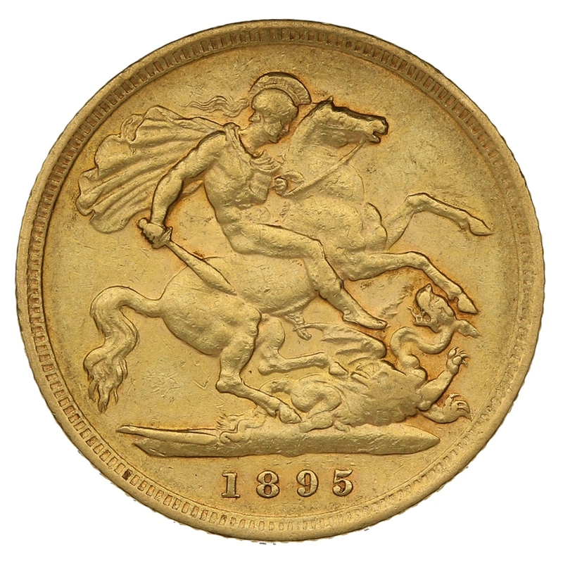 1895 Gold Half Sovereign Queen Victoria Old Head