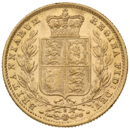 1886 Gold Sovereign Coin Queen Victoria Young Head Shield Back Sydney