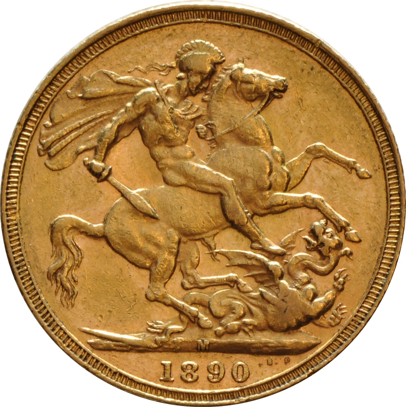 1890 Gold Sovereign Coin Queen Victoria Jubilee Head Melbourne