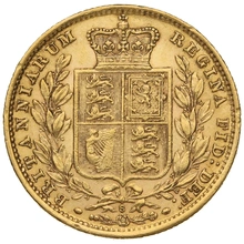1882 Gold Sovereign Coin Queen Victoria Young Head Shield Back Sydney