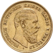 German 10 Mark Gold Coin Friedrich III 1888