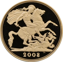 2008 Proof Gold £5 Coin Quintuple Sovereign