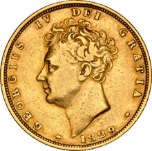 1829 Gold Sovereign Coin George IV Bare Head NGC XF45
